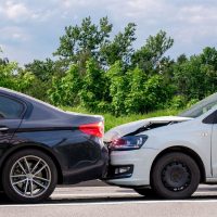 Road traffic accident. Two passenger cars collided on the road. Minor damage without injured people. Road traffic accident. Two passenger cars collided on the road. Minor damage without injured people.